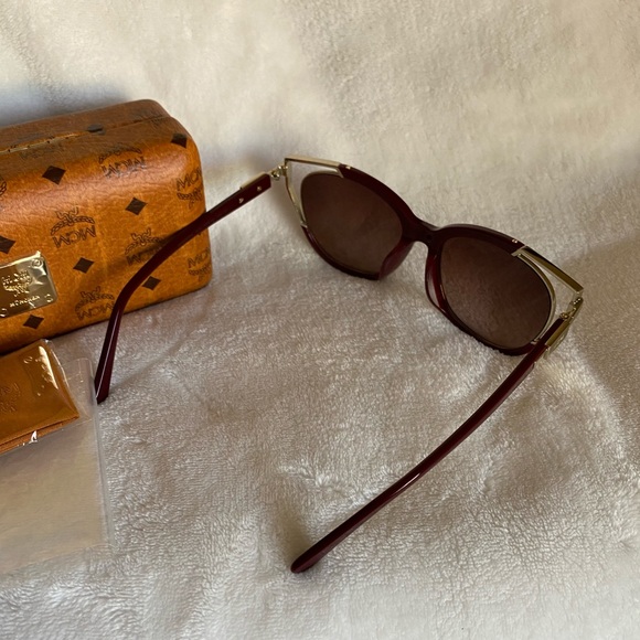 SOLD! NEW MCM 57mm Cat Eye Burgundy Sunglasses - Picture 12 of 15